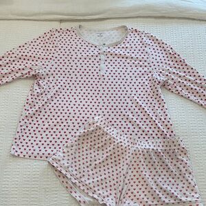 Roller Rabbit Pink Heart Print Pajama Set - Top M, Bottoms S